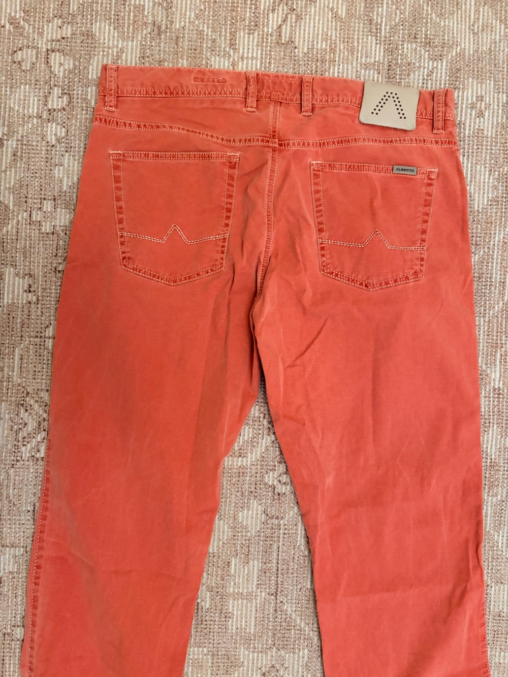 ALBERTO Modern Fit Men’s Coral Orange 5-Pocket Pants Jeans